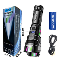 Lampe torche LED à faisceau large super lumineuse Lampe de poche longue portée Étanche Type-c Rechargeable en alliage d'aluminium