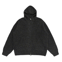 Cardigan en fibre colorée avec logo personnalisé pour homme, veste zippée intégrale style urbain, pull tricoté à capuche, tricot d'hiver
