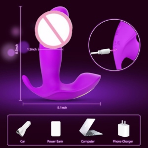 Stimolatore per Dildo clitoride con telecomando 3-in-1 USB alimentato con mutandine vibranti punto G e vibratore <span class=keywords><strong>vaginale</strong></span> per le donne - Product Image 5