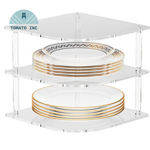 Organizador de Esquina Transparente de Acrílico de 3 Niveles para Platos y Tazones, Decoración del Hogar, Contenedores y Cajas de Almacenamiento de Plástico - Product Image 2