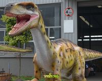 Dinosaure animatronique Velociraptor de 5 m en silicone et métal, modèle réaliste fait main, pour centre commercial et aire de jeux intérieure
