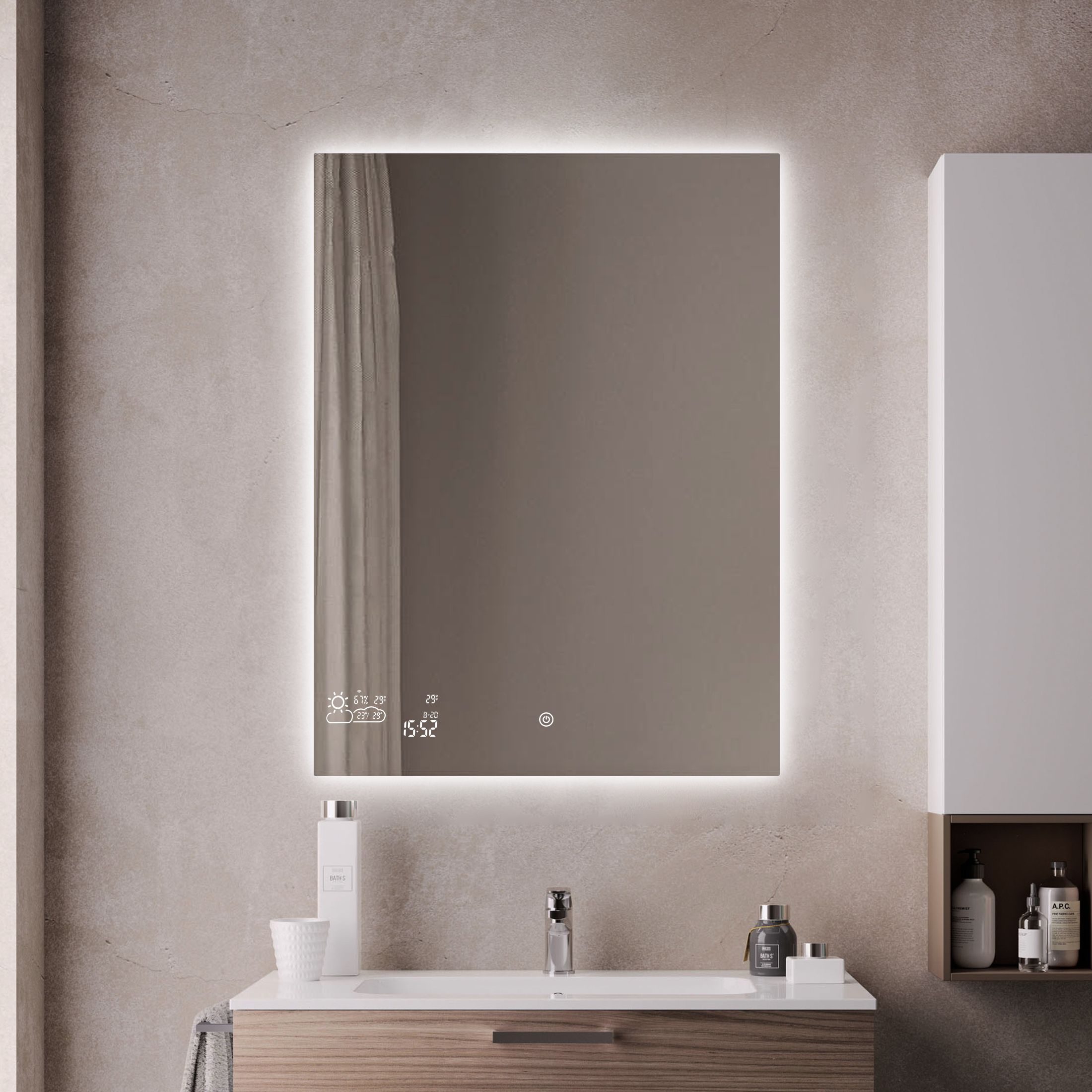 Byecold Smart Mirror Infrared Heating Panel Heater with WIFI Function