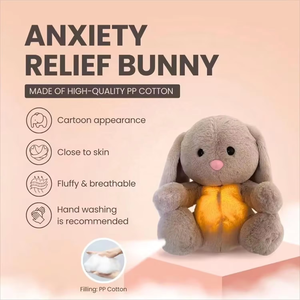 Nouveau lapin respirant câlin en peluche battement de coeur PP coton brodé couette <span class=keywords><strong>pour</strong></span> bébé musique éducation précoce sommeil apaisant - Product Image 4