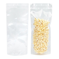 Pochette transparente debout avec trou de suspension fermeture à glissière hermétique refermable sécurité alimentaire 4 mil haute clarté emballage collations et pop-corn