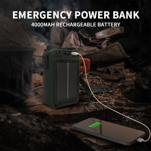 <span class=keywords><strong>Radio</strong></span> de survie <span class=keywords><strong>portable</strong></span> solaire à manivelle 4000mAh Powerbank AM/FM/SW, haut-parleur BT d'urgence, mini <span class=keywords><strong>radio</strong></span> domestique - Product Image 6