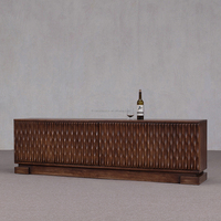 Fabricant de meubles sur mesure, meuble de rangement minimaliste, écologique, fait main, avec porte cannelée, console de rangement, support TV pour téléviseurs de 65 pouces et plus