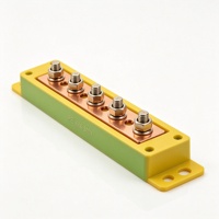 Barre omnibus industrielle en cuivre étamé PE, 5 trous, 100A, 3x15mm, base isolée, connexion par boulons