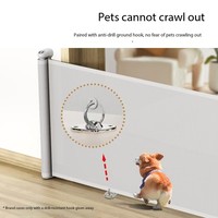 Barrière de sécurité rétractable pour animaux de compagnie à un bouton, verrouillage automatique, parc pour escaliers/portes, largeur réglable pour différentes installations, clôture pour chien