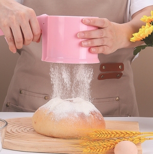 Tamiz de harina de acero inoxidable con malla fina de doble capa, manivela de presión de una mano, ideal para hornear azúcar, tamiz de harina para polvo - Product Image 3