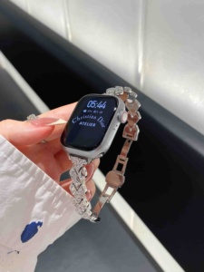 Correa de pulsera de Metal de diamante brillante en forma de serpiente ostentosa para mujer para <span class=keywords><strong>Apple</strong></span> Watch Series 10 (WB1091T) - Product Image 3