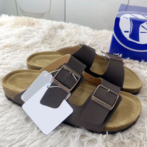 Sandalias Cerradas de Cuero Vacuno de Alta Calidad, Mules de Gamuza para Exteriores, Zuecos de Primavera/Verano, <span class=keywords><strong>Plataforma</strong></span> de Goma Cómoda para el Tiempo Libre - Product Image 3
