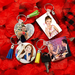 Porte-clés vierge personnalisable par sublimation avec anneau pour la Saint-Valentin, cadeau de remise de diplôme – Formes carrée, rectangulaire, ronde - Product Image 5