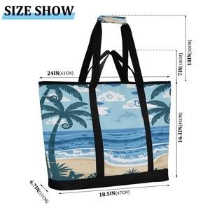 30 Can Reusable Beach <b>Bag</b> Cooler Large Insulated Tote Palm <b>Tree</b> Summer Carry-on Travel Cooler Tote with Wide Opening - Product Image 3