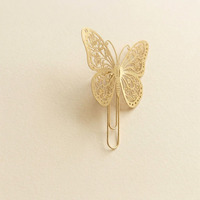 Marcapáginas de Mariposa de Latón Calado Personalizado, Exquisito, de Lujo, Grabado en Metal, Tipo Clip, para Lectura y Papelería