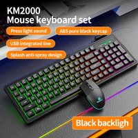 Ensemble clavier et souris filaire SOREX Km2000 avec rétroéclairage RGB, design silencieux en silicone, sensation de jeu, pour ordinateur de bureau, ordinateur portable, usage au bureau, neuf
