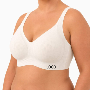 Reggiseno Wireless Traspirante in Rete Bianca SHANGBINI, Bralette con Supporto Ondulato Taglie Forti, Fornitura OEM ODM per Etichetta Privata - Product Image 1