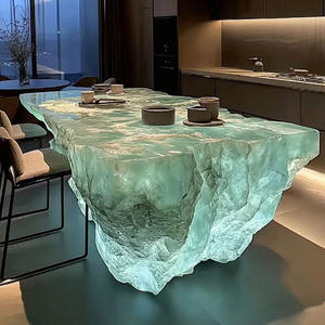 Mostrador de recepción de cristal transparente de lujo moderno R070, mesa de cristal a medida para vestíbulo de hotel, club, villa, diseño personalizado - Product Image 4