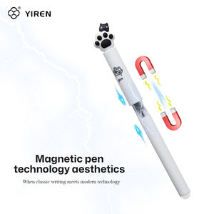 YIREN - Juego de Bolígrafos Magnéticos con Diseño de Pata de Gato, Bolígrafo de Plástico Borrable, Regalo Novedoso en 3D para Estudiantes y Niños (Negro/Blanco) - Product Image 3