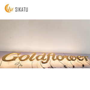 Personalizado 3D oro Metal diseño acrílico <span class=keywords><strong>LED</strong></span> retroiluminado signo negocio logotipo publicidad corte carta tablero para el hogar Hotel empresa - Product Image 6