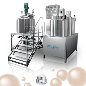 CYJX High Shear 200-500l Cosmetic Lotion Mixer Vacuum Homogenizing Emulsifier Hair Cream Manufacturing Machine