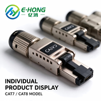 Connecteur modulaire RJ45 sans outil de style allemand CAT6A SFTP anti-vibration, blindé en alliage de zinc, plaqué or, 10 Gbit/s, 500 MHz, 8P8C
