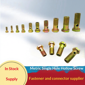 FM Шестигранный полый винт с одним/двумя/тремя/четырьмя/шестью/многопозиционными отверстиями, для возврата масла, класс 4.8, оцинкованный, метрический/имперский - Product Image 5