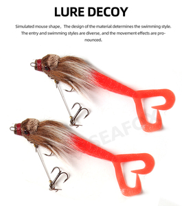 <span class=keywords><strong>Leurre</strong></span> de pêche artificiel bionique en forme de brochet, de <span class=keywords><strong>truite</strong></span> ou de souris, 22,5 cm, 37 g, sculpté avec des hameçons, queue souple, pour la pêche à la mouche - Product Image 2