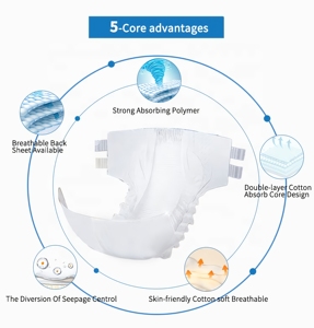 3D canale di prevenzione delle perdite pannolini per adulti in misura m caratteristica stampata realizzata in pellicola di PE pannolino linea di produzione asiatica per le donne - Product Image 3