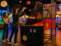 Fabricant de machines de basket-ball d'arcade, LED Pop-a-Shot, OEM, ODM, thème personnalisé