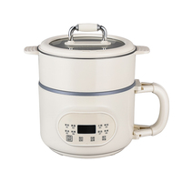 Mini-cuiseur électrique multifonctionnel 1,2 L, petit cuiseur à nouilles portable avec fonction maintien au chaud et minuteur pour dortoir, bureau, voyage