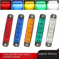 Luces Laterales de 6 LED de 12V/24V, Impermeables, Luces de Posición, Indicadores de Señalización para Camiones, Remolques, Autobuses, Barcos, Rojo/Blanco/Azul