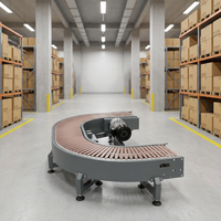 Système de convoyage durable en acier inoxydable, état neuf, plateau tournant automatique à rouleaux, réglable, pour magasin alimentaire, garantie 1 an