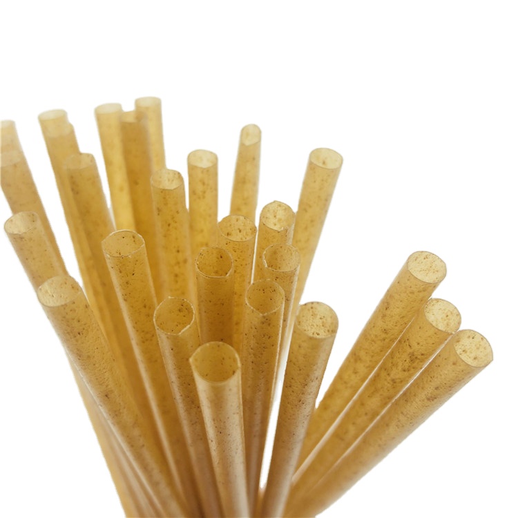 Logo Customized 100% Biodegradable Disposable PLA Sugarcane Drinking Straws Paper Wrap Single Packing
