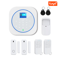 Sistem Alarm Keamanan Anti Maling Pintar Portabel CE 433 MHz Bahan ABS Tuya WiFi/GSM Merek OEM Penggunaan Rumah & Komersial PIR Motion