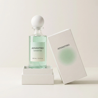 Flacon de parfum en verre rond de luxe personnalisable, rechargeable, vide, 100 ml, avec vaporisateur, vente en gros