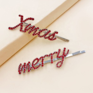 Kẹp Tóc Boby Bằng Kim Cương Giả Màu Đỏ Bạc Tùy Chỉnh Miễn Phí Ghim Biểu Tượng Chữ Trượt In Hoa Kim Cương Nhiều Màu Vàng Kim Cương Cho Bé Gái - Product Image 6