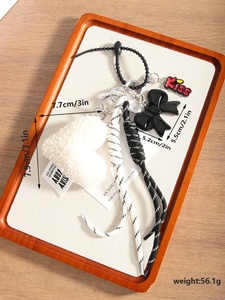 Women Car Key Decoration Shoulder <b>Bag</b> Pendant Soft 3D Plush Solid White Red Heart School <b>Bag</b> <b>Charms</b> for Girls Birthday Gifts - Product Image 6