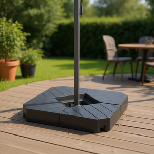 Base de parasol en résine au design minimaliste avec poteau en acier pour mobilier d'extérieur et usage en patio - Product Image 2