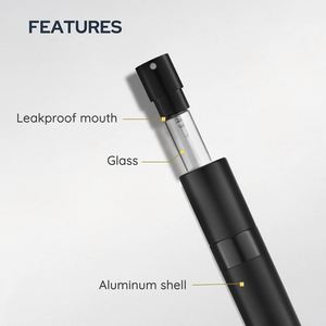 8ml/15ml/10ml/20ml Refillable Purple Tester Perfume Pump Sprayer Aluminum Glass Premium <b>Bottle</b> Case Black Packaging 100pcs - Product Image 2