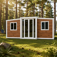 Grande maison préfabriquée modulaire pliable en acier, étanche, isolée, extensible et respirante, de 20, 30 ou 40 pieds