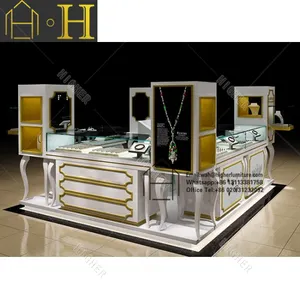 Luxury Glass Jewelry Display Counter Display Cabinet With Led Light Jewelry Display Shop