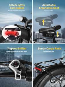 Vélo de montagne électrique à disque hydraulique Actbest, longue autonomie, pour hommes, avec pneus larges Ranger, vélo à pneus larges 2.0, 26 pouces, rose - Product Image 6