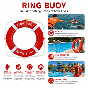 <span class=keywords><strong>Bouée</strong></span> <span class=keywords><strong>de</strong></span> <span class=keywords><strong>sauvetage</strong></span> rouge <span class=keywords><strong>homologuée</strong></span> SOLAS WaterFun, <span class=keywords><strong>bouée</strong></span> <span class=keywords><strong>de</strong></span> sécurité réfléchissante en PVC avec éclairage pour le <span class=keywords><strong>sauvetage</strong></span> aquatique, 20"-30" - Product Image 2