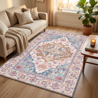 Large Machine Made Beige Floor Carpet Rugs Living Room Modern Reversible Washable Non-Slip Polyester Home Use
