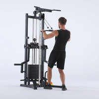 Rack de Squat Professionnel pour la Maison et la Salle de Sport Commerciale, Cage de Musculation, Power Rack, Machine Smith, Pile de Poids de 75 kg, Musculation des Bras