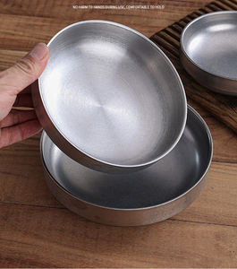 Bols à sauce coréens à double couche, plat d'assaisonnement à pic de neige 304 acier inoxydable BBQ vinaigre plateau à épices Kimchi Snack <span class=keywords><strong>Plate</strong></span> - Product Image 4