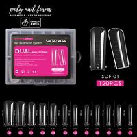 Constructeur de gel UV poly pour ongles xxl complet, extension de gel poly pour les doigts, système d'ongles double, embouts de forme, 14 modèles