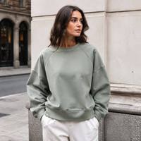 Sudadera con Capucha Estilo Vintage Color Block, Corte Raglán, Felpa Francesa Fina, para Streetwear, Dropshipping