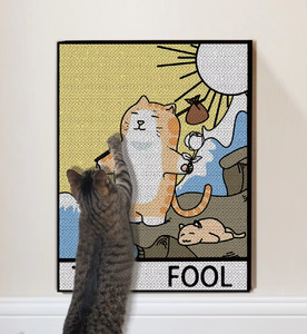 Best-seller Grande planche à gratter pour chat en papier ondulé épais Jouet à griffer <span class=keywords><strong>arbre</strong></span> à chat vertical mural moderne - Product Image 6