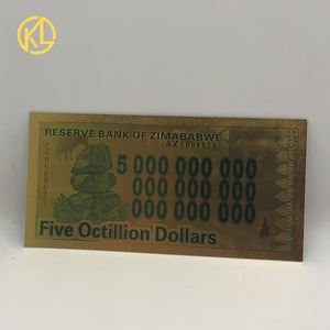 Billete de Banco de Oro de Zimbabue Personalizado de Un Trillón de Yottalillones de Dólares con Impresión UV - Product Image 5